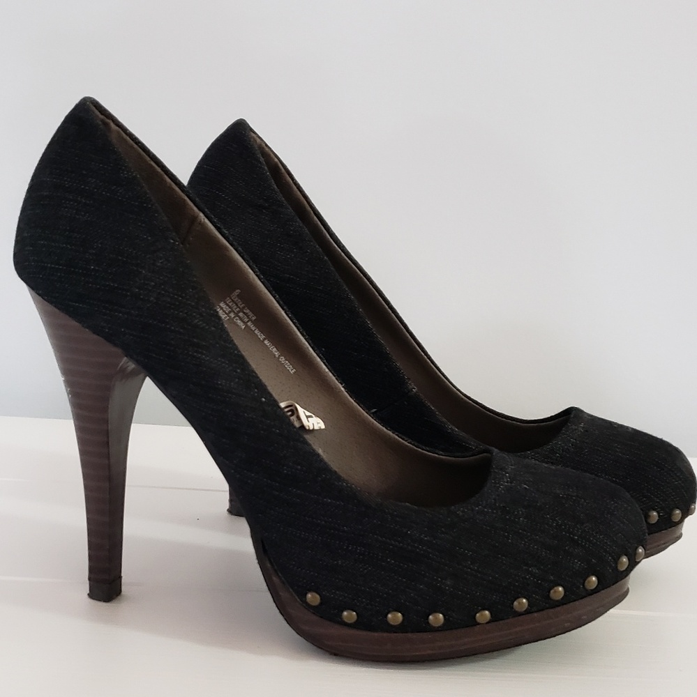 Dark denim heels